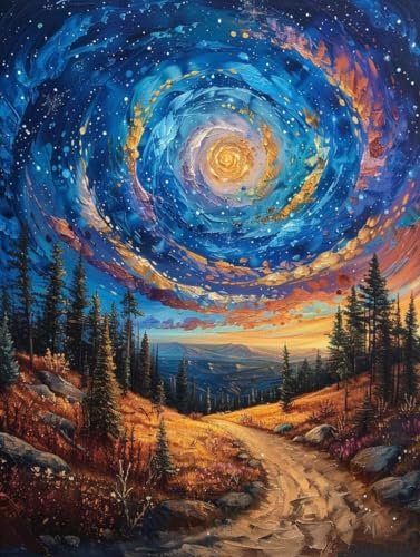 Diamond Painting Sternenhimmel, Traum Diamond Painting Erwachsene Groß XXL (80x110cm), 5D DIY Eckige Steine Diamant Malerei Bilder Erwachsene Mosaik Bastelset für Deko Wohnzimmer, Geschenke -zjn25069G von ZJNBBDOU