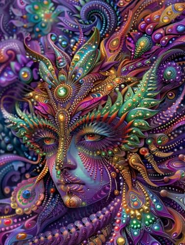 Frau Diamond Painting Erwachsene, 5D Diamant Painting Bilder Abstrakt Muster Design, Eckige Steine Diamond Art Kinder DIY Strass Stickerei Bastelset für Wanddeko Schlafzimmer, (100x135 cm) -zjn2506W4 von ZJNBBDOU