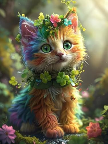 Katze Diamond Painting Erwachsene, 5D Diamant Painting Bilder Niedlich Muster Design, Eckige Steine Diamond Art Kinder DIY Strass Stickerei Bastelset für Wanddeko Schlafzimmer, 70 x 95cm -zjn2506DH Katze Diamond Painting Erwachsene, 5D Diamant Painting Bilder Niedlich Muster Design, Eckige Steine Diamond Art Kinder DIY Strass Stickerei Bastelset für Wanddeko Schlafzimmer, 70 x 95cm -zjn2506DH von ZJNBBDOU