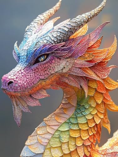 Malen Nach Zahlen Erwachsene, Malen Nach Zahlen Drachen Paint by Numbers Tiere Painting by Numbers DIY Set Erwachsene mit 3 Pinsel und Acrylfarben Set für Deko Wohnzimmer 80x120cm -zjn2507AXJ3Q von ZJNBBDOU