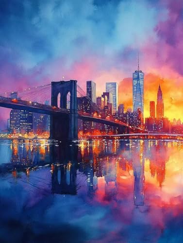Malen Nach Zahlen Erwachsene, Malen Nach Zahlen Stadt Paint by Numbers Brooklyn Bridge Painting by Numbers DIY Set Erwachsene mit 3 Pinsel und Acrylfarben Set für Deko Wohnzimmer 40x60cm -zjn2507QO Malen Nach Zahlen Erwachsene, Malen Nach Zahlen Stadt Paint by Numbers Brooklyn Bridge Painting by Numbers DIY Set Erwachsene mit 3 Pinsel und Acrylfarben Set für Deko Wohnzimmer 40x60cm -zjn2507QO von ZJNBBDOU