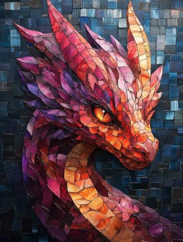 Malen Nach Zahlen Tiere Malen Nach Zahlen Erwachsene, Paint by Numbers Drachen Paint by Numbers Adult mit 3 Pinsel und Acrylfarben für Zimmer Deko, Geschenke für Frauen (80x120cm) -zjn2507RXBLG von ZJNBBDOU