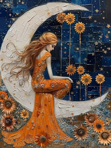 Mond Diamond Painting Erwachsene, 5D Diamant Painting Bilder Frau Muster Design, Eckige Steine Diamond Art Kinder DIY Strass Stickerei Bastelset für Wanddeko Schlafzimmer, 40 x 55cm -zjn2506XEF6H Mond Diamond Painting Erwachsene, 5D Diamant Painting Bilder Frau Muster Design, Eckige Steine Diamond Art Kinder DIY Strass Stickerei Bastelset für Wanddeko Schlafzimmer, 40 x 55cm -zjn2506XEF6H von ZJNBBDOU