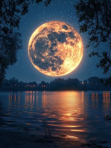 Mond Diamond Painting Erwachsene, 5D Diamant Painting Bilder Landschaft Muster Design, Eckige Steine Diamond Art Kinder DIY Strass Stickerei Bastelset für Wanddeko Schlafzimmer, 40 x 55cm -zjn250693 Mond Diamond Painting Erwachsene, 5D Diamant Painting Bilder Landschaft Muster Design, Eckige Steine Diamond Art Kinder DIY Strass Stickerei Bastelset für Wanddeko Schlafzimmer, 40 x 55cm -zjn250693 von ZJNBBDOU