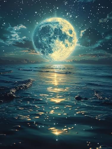 Mond Diamond Painting Erwachsene, 5D Diamant Painting Bilder Sternenhimmel Muster Design, Eckige Steine Diamond Art Kinder DIY Strass Stickerei Bastelset für Zimmer Deko, 30 x 40cm -zjn25061SEE2 Mond Diamond Painting Erwachsene, 5D Diamant Painting Bilder Sternenhimmel Muster Design, Eckige Steine Diamond Art Kinder DIY Strass Stickerei Bastelset für Zimmer Deko, 30 x 40cm -zjn25061SEE2 von ZJNBBDOU