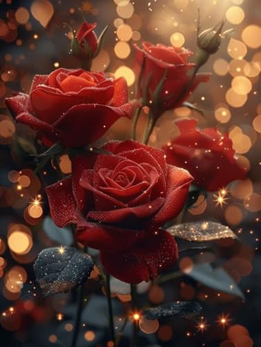 Rose Diamond Painting Erwachsene, 5D Diamant Painting Bilder Blume Muster Design, Eckige Steine Diamond Art Kinder DIY Strass Stickerei Bastelset für Wanddeko Schlafzimmer, 25 x 35cm -zjn2506B9 Rose Diamond Painting Erwachsene, 5D Diamant Painting Bilder Blume Muster Design, Eckige Steine Diamond Art Kinder DIY Strass Stickerei Bastelset für Wanddeko Schlafzimmer, 25 x 35cm -zjn2506B9 von ZJNBBDOU