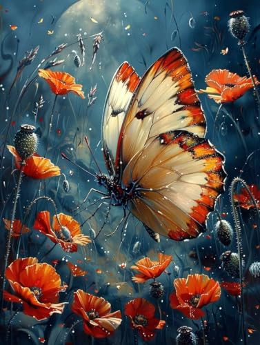 Schmetterling Diamond Painting Erwachsene, 5D Diamant Painting Bilder Färberdistel Muster Design, Eckige Steine Diamond Art Kinder DIY Strass Stickerei Bastelset, Zimmer Deko, 100 x 135cm -zjn25066Q Schmetterling Diamond Painting Erwachsene, 5D Diamant Painting Bilder Färberdistel Muster Design, Eckige Steine Diamond Art Kinder DIY Strass Stickerei Bastelset, Zimmer Deko, 100 x 135cm -zjn25066Q von ZJNBBDOU
