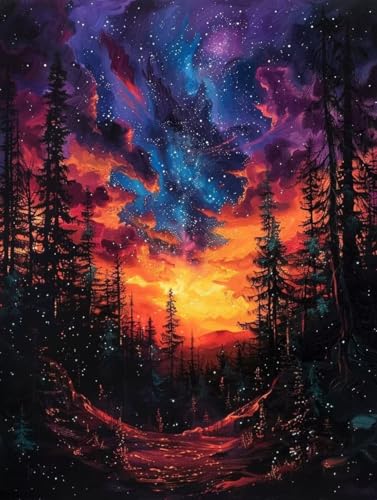Sternenhimmel Diamond Painting Erwachsene, 5D Diamant Painting Bilder Wald Muster Design, Eckige Steine Diamond Art Kinder DIY Strass Stickerei Bastelset für Zimmer Deko, 100 x 135cm -zjn2506MJ Sternenhimmel Diamond Painting Erwachsene, 5D Diamant Painting Bilder Wald Muster Design, Eckige Steine Diamond Art Kinder DIY Strass Stickerei Bastelset für Zimmer Deko, 100 x 135cm -zjn2506MJ von ZJNBBDOU