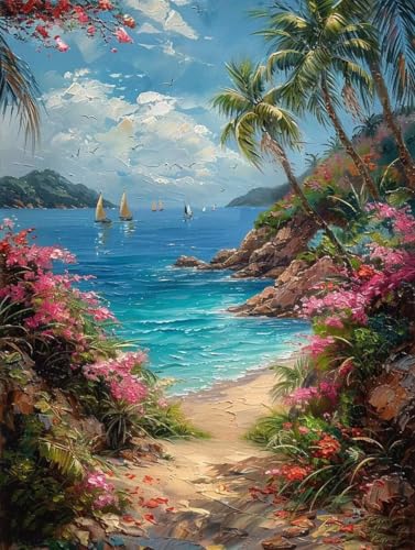 Strand Diamond Painting Erwachsene, 5D Diamant Painting Bilder Landschaft Muster Design, Eckige Steine Diamond Art Kinder DIY Strass Stickerei Bastelset für Wanddeko Schlafzimmer, 60 x 80cm -zjn25065Y Strand Diamond Painting Erwachsene, 5D Diamant Painting Bilder Landschaft Muster Design, Eckige Steine Diamond Art Kinder DIY Strass Stickerei Bastelset für Wanddeko Schlafzimmer, 60 x 80cm -zjn25065Y von ZJNBBDOU