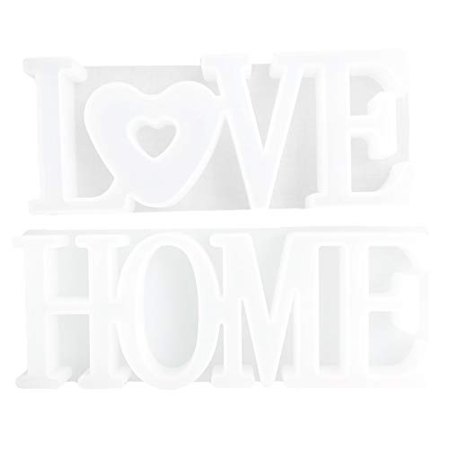 ZJONE Buchstaben Resin Silikonform Groß Wort Kunstharz Gießform Epoxidharz Buchstaben Form Für DIY Home Family Kunsthandwerk Dekorative (C: Love+Home) von ZJONE