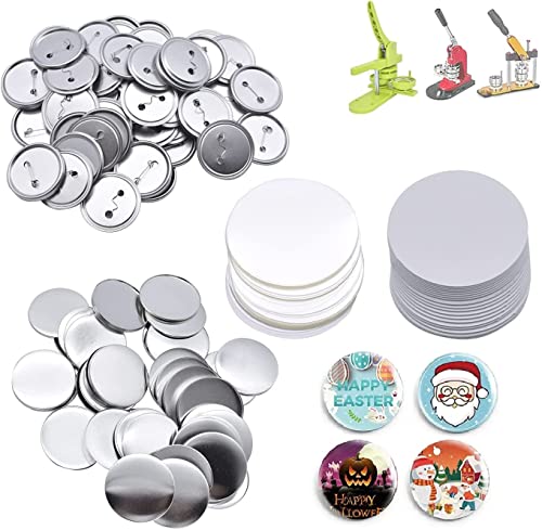 Buttons Selber Machen, 100er Set Buttonrohlinge, DIY Pins Buttons Design EIN Abzeichen, Button-Set mit Pin, für Bastel Handwerk und Handwerk Aktivitäten (25mm / 1inch) von ZJT
