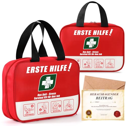 ZJTAPE Abschiedsgeschenk Kollegen, Erste Hilfe Tasche für den Job mit Grußkarte, Kollegen Jobwechsel - Lustiges Verpackung Geschenk für Kollegen Chef Lehrer, neuer Job, Abschied, Büro von ZJTAPE