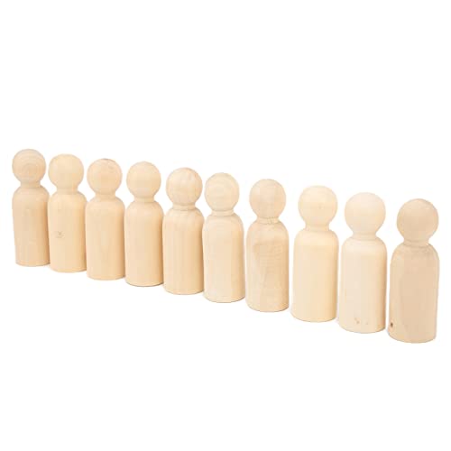 10 Glatte, Sichere Holzpegpuppen für DIY -Handwerksprojekte, Ornamente mit Mehreren Dekorationsmöglichkeiten für -Fantasie, Geeignet für Farbmalereien, Schnitzen (65MM Junge) von ZJchao