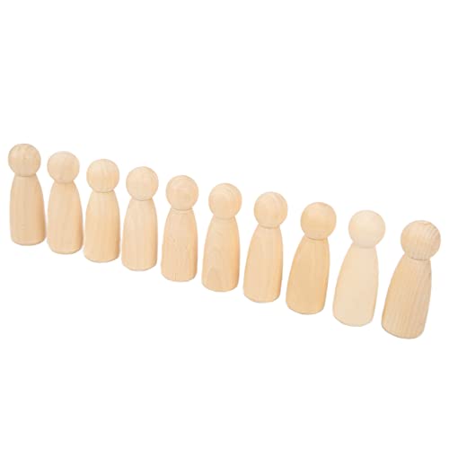 10 Glatte, Sichere Holzpegpuppen für DIY -Handwerksprojekte, Ornamente mit Mehreren Dekorationsmöglichkeiten für -Fantasie, Geeignet für Farbmalereien, Schnitzen (65MM großes von ZJchao