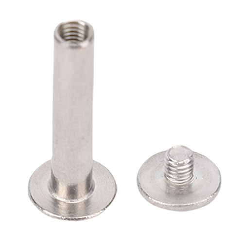 100 Sets Niet- und Schrauben M3 Edelstahl Flat Round Head Nietbefestigungsset mit Einfacher Installation für Lederhandwerkskleidung, Geeignet für Verschiedene Projekte von ZJchao
