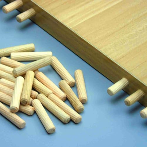 100 -teilige Holzdübel Set 100 -Punkte -Dübelstifte für Möbelschränke, Geriffelte Holzdübel, Geeignet für Holzarbeiter und Schreiner (10 mm x 50 mm) (6 mm x 40 mm) von ZJchao
