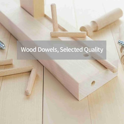 100 -teilige Holzdübel Set 100 -Punkte -Dübelstifte für Möbelschränke, Geriffelte Holzdübel, Geeignet für Holzarbeiter und Schreiner (10 mm x 50 mm) von ZJchao