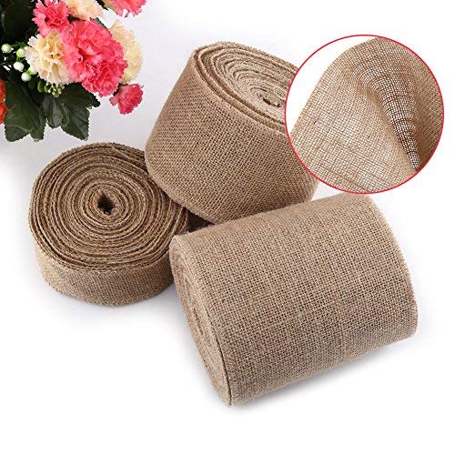 10M 5cm/10cm/15cm Juteband Stoffrolle, Vintage Tischläufer Hessische Jute Tischband für DIY-Handwerk Hochzeit Haus Dekor (10cm) von ZJchao