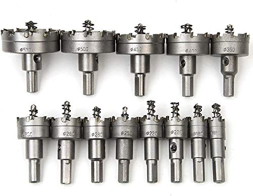 13Pcs 16mm-53mm Lochsäge Set, Edelstahl Hartmetall Spitze TCT Metall Bohrer, Bohrloch Säge Set, Multiple tooth Lochsägesatz Lochsäge Bohrer TCT Carbid Legierung Edelstahl Metall Bohrer von ZJchao