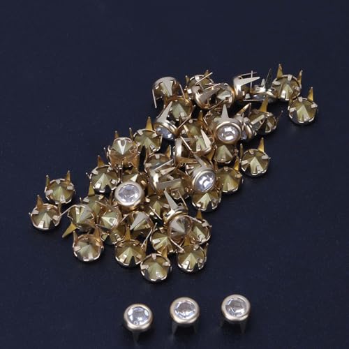 50 X Kristall -Strasssteine ​​für Handwerk, Glitzer und Kristall, Genug, um Viele Male zu Verwenden, Variieren in der Farbe, Jeweils Krallen für (6 mm goldschnittenes weißes Diamantklauenbohrer) von ZJchao