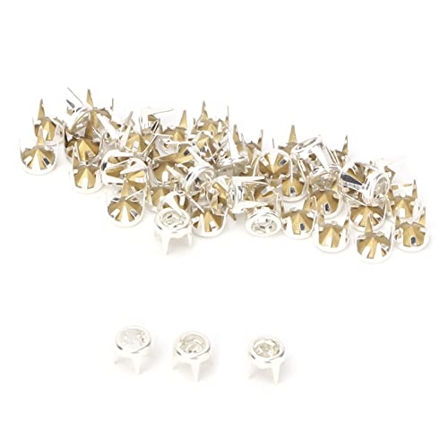 50pcs 6mm DIY Bunte Runde Klaue A Grad Kristall Strasssteine ​​Glitzer-Glitzer-Steine ​​für die Handwerksdekoration mit Hoher Polnischer (6 mm silberne Kante weißer Diamantklauenbohrer) von ZJchao