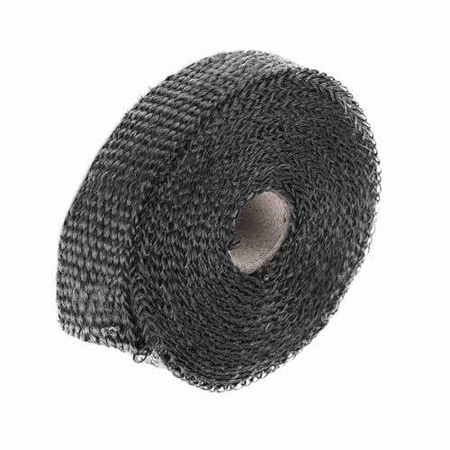 Abgasisolierung, Abgabemedempack mit 4 Edelstahlkabel 5m Autoisolationsband Auspuff Wärme Wärme Wärme Klebeband (BLACK) von ZJchao