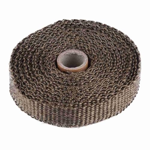 Abgasisolierung, Abgabemedempack mit 4 Edelstahlkabel 5m Autoisolationsband Auspuff Wärme Wärme Wärme Klebeband (BROWN) von ZJchao
