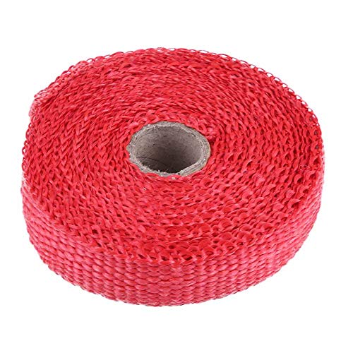 Abgasisolierung, Abgabemedempack mit 4 Edelstahlkabel 5m Autoisolationsband Auspuff Wärme Wärme Wärme Klebeband (Rot) von ZJchao