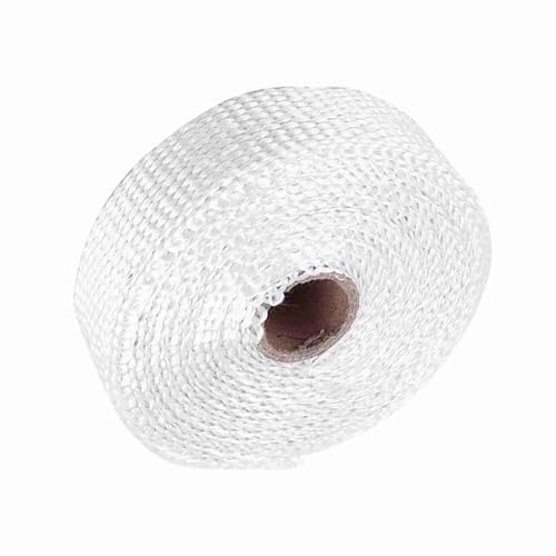 Abgasisolierung, Abgabemedempack mit 4 Edelstahlkabel 5m Autoisolationsband Auspuff Wärme Wärme Wärme Klebeband (WHITE) von ZJchao