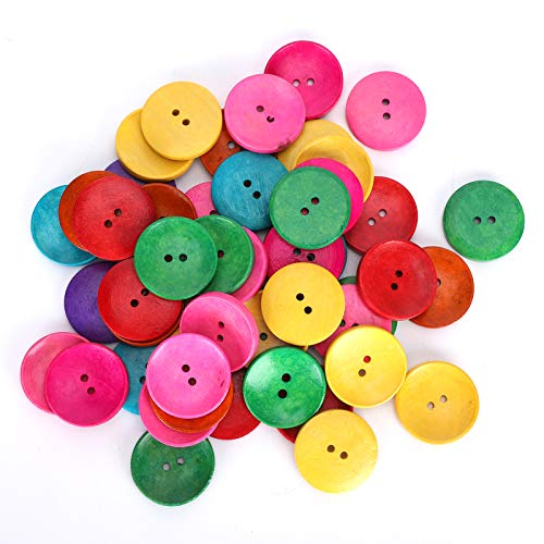 Bunte Kleidungsknöpfe mit 2 Löchern, 150 Stück, Holzschalenform, Bastelbedarf, aus Naturholz, Mehrfarbig, für Kleidungszubehör, Langlebig, Vielseitig, Leicht zu Nähen von ZJchao