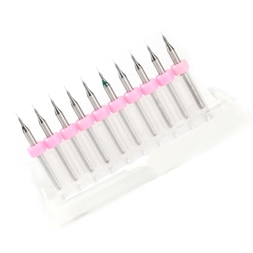 CNC -PCB -Bohrbits Setzen Sie Scharfe Schneiden Easy Drill -Bits für Empfindliche Bohrungen durch PCB -Wartungshandwerk 10pcs (0,1 mm) von ZJchao