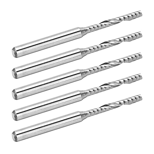 CNC -Router -Bits, 5pcs Schnitzspiralrouter Bit Wolfram Stahlfräsen Accessoire Carbid Router mit 3,175 X 2 X 17 Mm für Holzbearbeitung für Würfelmühle von ZJchao