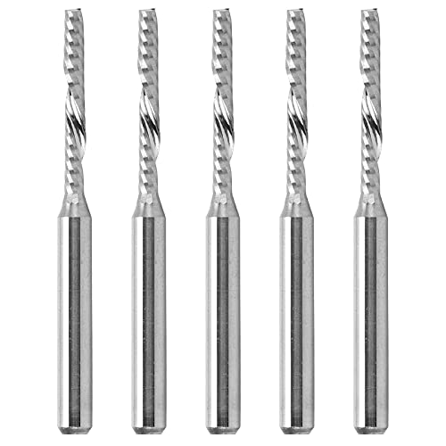 CNC -Router -Bits, Mahlschneider 5pcs Schnitzspirale Router Bit Wolfram Stahlfräsen Zubehör mit 3,175 X 2 X 17 Mm Carbid für die Sterblichkeitsschnitzgravur von ZJchao