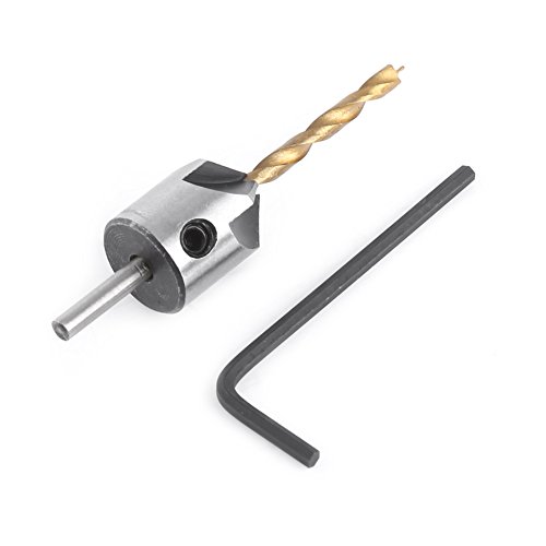 Countersink -Bohrer Bit Set, Holzbearbeitungsreamer Cooker Bohrbohrer Bit Counter Spüle Bohrer für Holzlochbohrer Bit Runde Schaft mit (Single 3,5 mm+ kleiner Schraubenschlüssel) von ZJchao