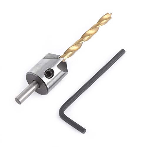 Countersink -Bohrer Bit Set, Holzbearbeitungsreamer Cooker Bohrbohrer Bit Counter Spüle Bohrer für Holzlochbohrer Bit Runde Schaft mit (Single 4,5 mm+ kleiner Schraubenschlüssel) von ZJchao