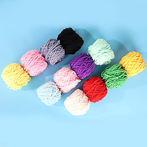 Dickes und Schnelles Garn Grob Gewebte Fadenfaden -Decke Garn Big Ball Polyester Wollgarn Zum Weben von Schals Tulmer Hüte Schuhe Sitzkissen Kissen (Ein Satz von 12 Farben) von ZJchao