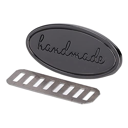 Handgefertigte Etiketten 5 Sets Leichtmetall -Taschen -Tags für DIY -Nähtaschen Brieftaschen Handtaschen Doll -Stoff mit Geschenken für Handwerksliebhaber (Silberschwarz) von ZJchao
