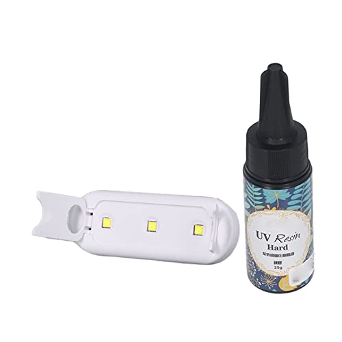 Harzkit, UV -Harz -Kit mit Leichtem UV Harz Kit Härtungs Lampe 25 G Klebstoff Set für Schmuck, die Telefonkoffer Machen Handwerk Herstellen Harzkit für Anfänger Anfänger (Blaues Etikett) von ZJchao