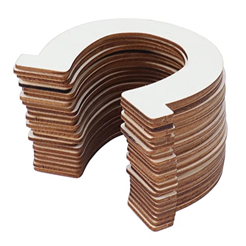 Holzscheiben -Hufeisenform, 24 -Punkte -Ausschnitte DIY Anhänger Crafting Accessoire für Heimdekoration und Urlaubsdekorationen Sperrholzmaterial von ZJchao