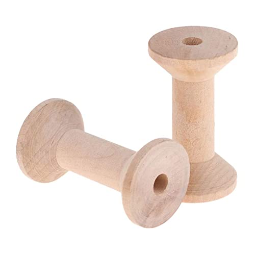 Holzspulen, Fadenspulen Garnspulen 24 Pcs Leere Fadenspulen Große Unvollendete Holzspulen Drahtwebige mit 1,85 * 1,22 Zoll Größe für Kunsthandwerkskabelrolle von ZJchao