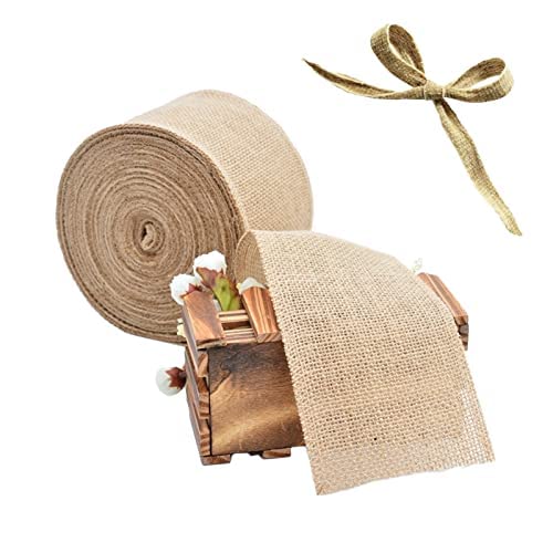 Juteband Dekoband,10M 5Cm/10Cm/15cm Juteband Stoffrolle, Hessische Jute Tischband Für Diy-Handwerk Hochzeit Haus Dekor (5Cm) von ZJchao