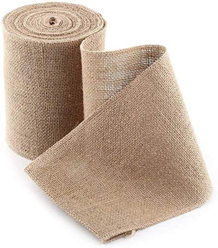 Juteband Stoffrolle, Jute Ribbon Rolls, 10M Vintage Tischläufer Hessische Jute Tischband Hessisches Bastelband für DIY Handwerk Hochzeit Haus Dekor (15cm) von ZJchao