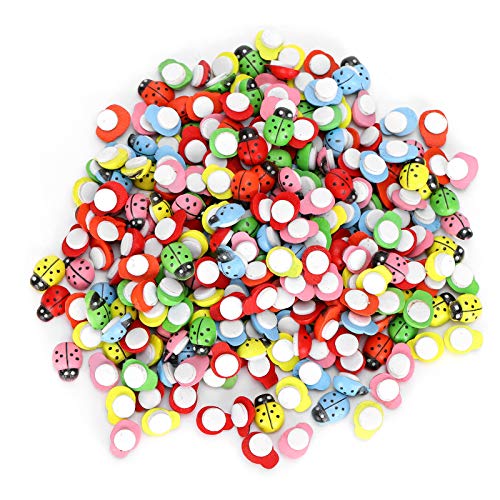 Marienkäferaufkleber, Marienkäfer Dekor Ladybugs Holz mit 300 PCs für die Mikrolandschaftsdekoration von ZJchao
