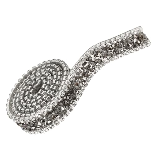 Mesh Wrap Roll Sparkle Kristall Strassbänder Dekoration Hochwertiges Harz - -Material 1 Yard 15 Mm Breite für Hochzeits Geburtstagsfeier Dekoration (Mineralgrau) von ZJchao