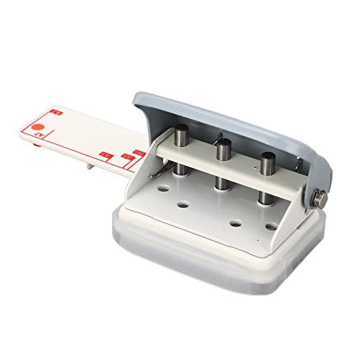 Metallischer 3 Loch Stanzer, Tragbares Design mit Skala, Verstellbare Lochanzahl Passend für A4 B5 A5 A6 A7 Rutschfeste Unterseite Grau Metallischer 3 Loch Stanzer, Tragbares Design mit Skala, Verstellbare Lochanzahl Passend für A4 B5 A5 A6 A7 Rutschfeste Unterseite Grau von ZJchao