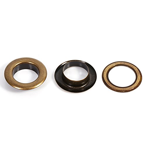 Ösen, 20/100 -Sets Bronze Schwarz Gold Runde Öle -Ösen -Entschlüsseln Zubehör Ersatz Leder -Grommette Metall Ölungen mit Selbstuntersuchung für Perlenkerne Klamte Leder Leinwand von ZJchao