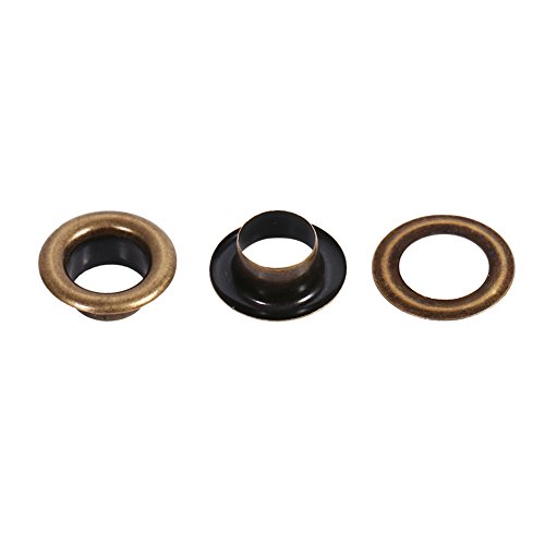 Ösen, 20/100 -Sets Bronze Schwarz Gold Runde Öle -Ösen -Entschlüsseln Zubehör Ersatz Leder -Grommette Metall Ölungen mit Selbstuntersuchung für Perlenkerne Klamte Leder Leinwand von ZJchao