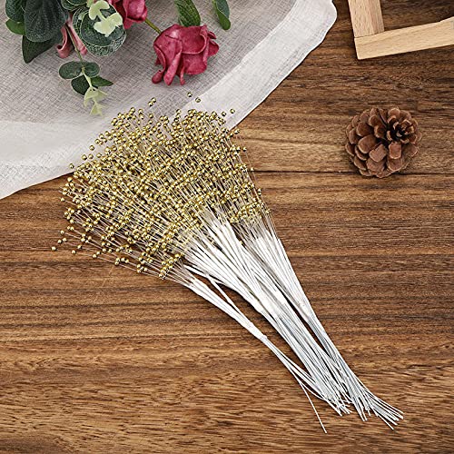 Perlenstöcke, Schnur Perlenstangen ABS String Pearls Sticks 100pcs Perlen Sticks Wearable ABS DIY Dekoration Zubehör für Hochzeitsfeier (GOLD) von ZJchao