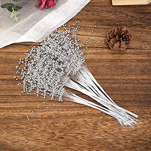 Perlenstöcke, Schnur Perlenstangen ABS String Pearls Sticks 100pcs Perlen Sticks Wearable ABS DIY Dekoration Zubehör für Hochzeitsfeier (SILVER) von ZJchao