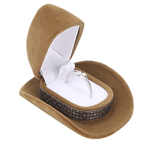 ZJchao Hut-Ringbox, Cowboyhut-Form, Schmuckschatulle, tragbare Schmuckbox, für Ringe, Halsketten, Reisen, Ohrringe, Brown ZJchao Hut-Ringbox, Cowboyhut-Form, Schmuckschatulle, tragbare Schmuckbox, für Ringe, Halsketten, Reisen, Ohrringe, Brown von ZJchao